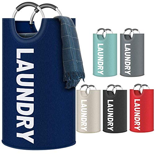 Newdora Bolsas para ropa sucia de bebé-Cesto de Ropa Grande 82L, Cesto de Ropa Plegable de Tela, Bolsa de Ropa Plegable, Caja de Lavado Plegable(Azul oscuro) Newdora Bolsas para ropa sucia de bebé-Cesto de Ropa Grande 82L, Cesto de Ropa Plegable de Tela, Bolsa de Ropa Plegable, Caja de Lavado Plegable(Azul oscuro)
