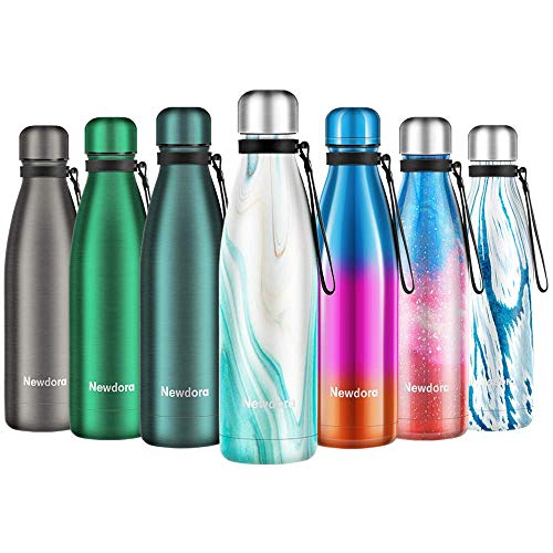 Newdora Botella de Agua Acero Inoxidable 500ml, Aislamiento de Vacío de Doble Pared, Botellas de Frío/Caliente, con 1 un Cepillo de Limpieza, para Niños, Deporte, Oficina, Gimnasio, Ciclismo Newdora Botella de Agua Acero Inoxidable 500ml, Aislamiento de Vacío de Doble Pared, Botellas de Frío/Caliente, con 1 un Cepillo de Limpieza, para Niños, Deporte, Oficina, Gimnasio, Ciclismo