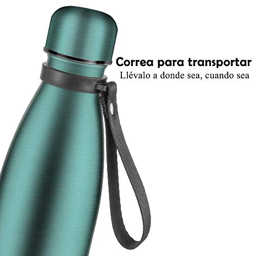 Newdora Botella de Agua Acero Inoxidable 500ml, Aislamiento de Vacío de Doble Pared, Botellas de Frío/Caliente, con 1 un Cepillo de Limpieza, para Niños, Deporte, Oficina, Gimnasio, Ciclismo Newdora Botella de Agua Acero Inoxidable 500ml, Aislamiento de Vacío de Doble Pared, Botellas de Frío/Caliente, con 1 un Cepillo de Limpieza, para Niños, Deporte, Oficina, Gimnasio, Ciclismo