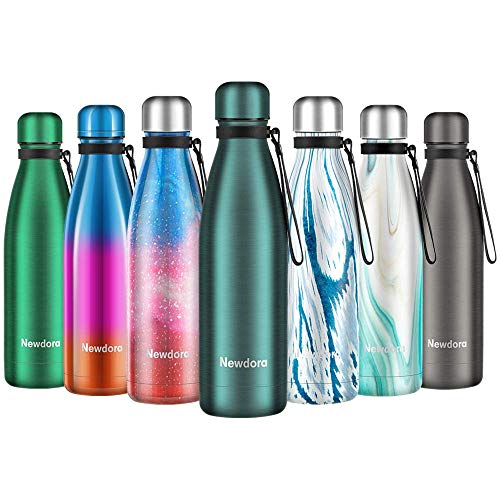 Newdora Botella de Agua Acero Inoxidable 500ml, Aislamiento de Vacío de Doble Pared, Botellas de Frío/Caliente, con 1 un Cepillo de Limpieza, para Niños, Deporte, Oficina, Gimnasio, Ciclismo Newdora Botella de Agua Acero Inoxidable 500ml, Aislamiento de Vacío de Doble Pared, Botellas de Frío/Caliente, con 1 un Cepillo de Limpieza, para Niños, Deporte, Oficina, Gimnasio, Ciclismo