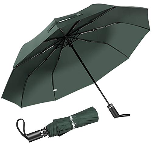 Newdora Paraguas Plegable Automático Impermeable 10 Armazones de Metal Compacto Resistencia contra Viento para Viaje para Hombres y Mujeres (Verde Claro) Newdora Paraguas Plegable Automático Impermeable 10 Armazones de Metal Compacto Resistencia contra Viento para Viaje para Hombres y Mujeres (Verde Claro)