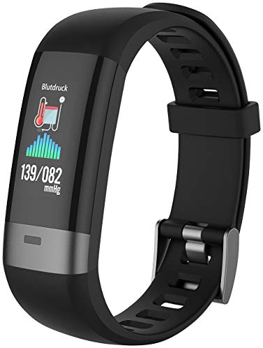 newgen medicals Reloj de Fitness Presión Arterial: Pulsera Fitness, Pantalla de presión Arterial/frecuencia cardíaca/ECG, Bluetooth, Aplicación (Reloj de Fitness SmartWatch)