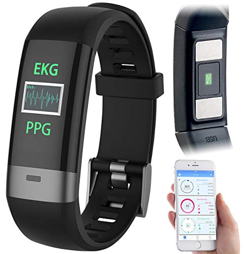 newgen medicals Reloj de Fitness Presión Arterial: Pulsera Fitness, Pantalla de presión Arterial/frecuencia cardíaca/ECG, Bluetooth, Aplicación (Reloj de Fitness SmartWatch)