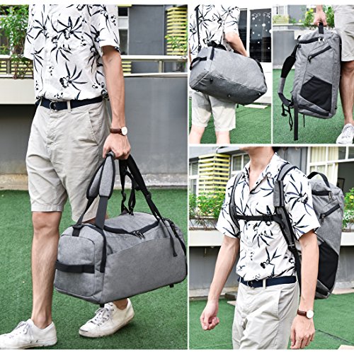 NEWHEY Bolsa Deporte Bolsa Gimnasio de Viaje Impermeable Bolsos Deportivos Fin de Semana Travel Duffle Bag para Hombre y Mujer Negro (Gris) NEWHEY Bolsa Deporte Bolsa Gimnasio de Viaje Impermeable Bolsos Deportivos Fin de Semana Travel Duffle Bag para Hombre y Mujer Negro (Gris)
