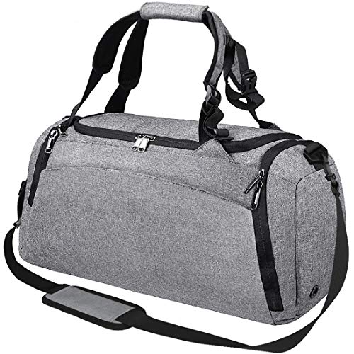 NEWHEY Bolsa Deporte Bolsa Gimnasio de Viaje Impermeable Bolsos Deportivos Fin de Semana Travel Duffle Bag para Hombre y Mujer Negro (Gris) NEWHEY Bolsa Deporte Bolsa Gimnasio de Viaje Impermeable Bolsos Deportivos Fin de Semana Travel Duffle Bag para Hombre y Mujer Negro (Gris)