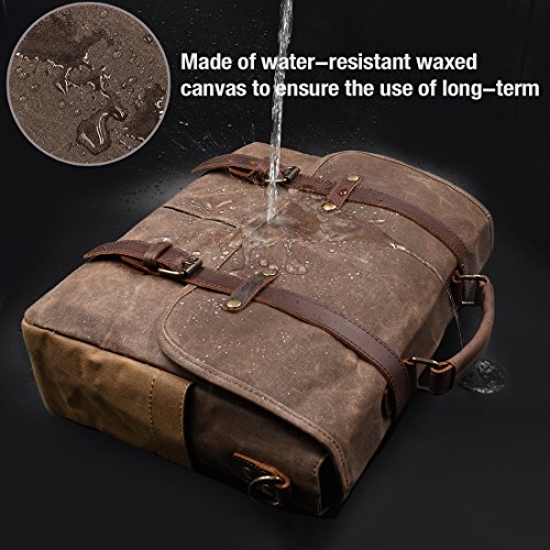 NEWHEY Bolso Bandolera Hombre Mensajero Bolsa Resistentes Maletin Portatil 15.6 Ordenador Lona Trabajo Vintage Marrón NEWHEY Bolso Bandolera Hombre Mensajero Bolsa Resistentes Maletin Portatil 15.6 Ordenador Lona Trabajo Vintage Marrón