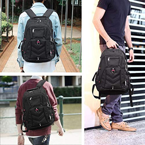 NEWHEY Mochila Portatil 17.3 Pulgadas Hombre con Puerto de USB Grande Mochila para Portátil 17 Pulgadas Impermeable Viaje Negocio Universidad Negro NEWHEY Mochila Portatil 17.3 Pulgadas Hombre con Puerto de USB Grande Mochila para Portátil 17 Pulgadas Impermeable Viaje Negocio Universidad Negro