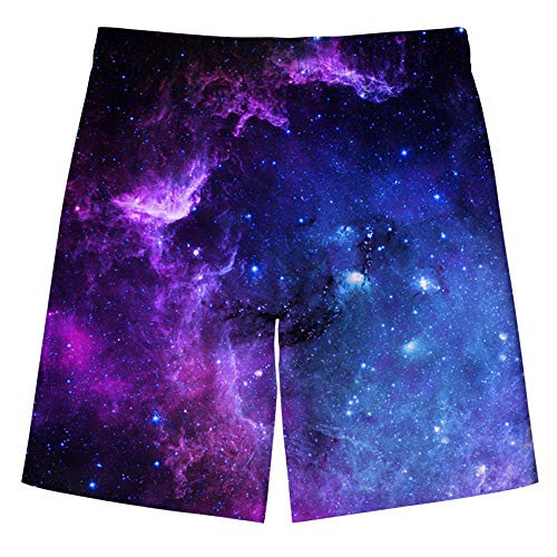 NEWISTAR - Bañador para jóvenes con impresión 3D, secado rápido, con forro de malla, para verano, playa, pantalones cortos de natación, para jóvenes de 8-16 años Galaxia 12- 14 años NEWISTAR - Bañador para jóvenes con impresión 3D, secado rápido, con forro de malla, para verano, playa, pantalones cortos de natación, para jóvenes de 8-16 años Galaxia 12- 14 años
