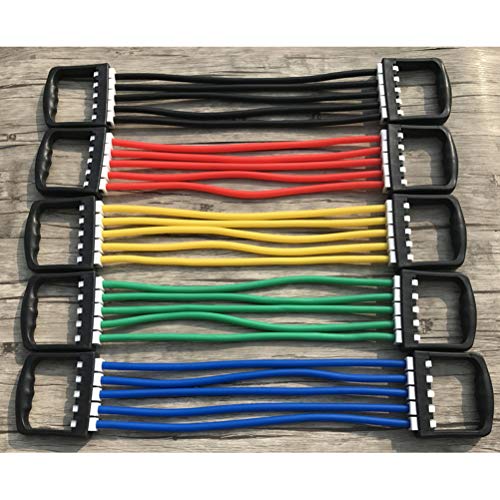 NEWMAN771Her Fitness Chest Expander, Ejercicios de los músculos pectorales, Sport Chest Expander, Puller Home Gym Ajustable 5 Tubes Resistance Band Fitness Resistance Cable para Hombres