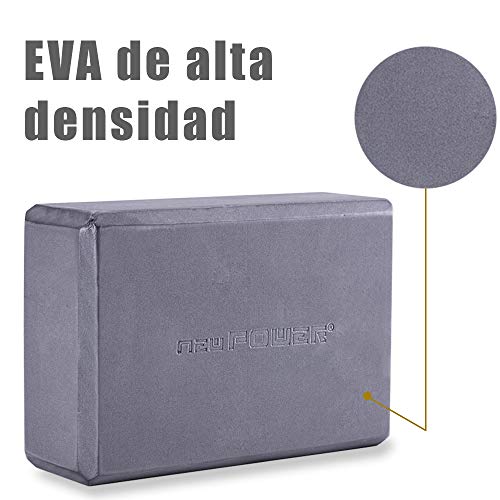 NEWPOWER - Bloque de Yoga Espuma EVA Alta Densidad, Liviano y Antideslizante. Ladrillo Yoga y Pilates para Apoyar y Profundizar Las Poses, Mejorar la Fuerza y Ayudar en el Equilibrio y la Flexibilidad