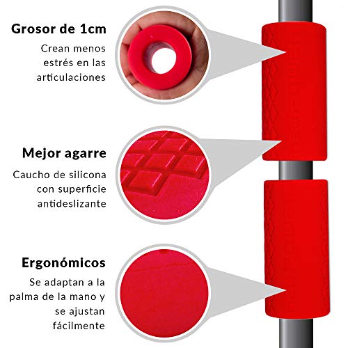 NEWPOWER - Mangos para Mancuernas de Caucho de Silicona, Ergonómicos y Antideslizantes. Evita Estrés, Aumenta Masa Muscular/Fuerza y Mejora el Agarre. Fat Grip Apto para Muchos Aparatos de Musculación NEWPOWER - Mangos para Mancuernas de Caucho de Silicona, Ergonómicos y Antideslizantes. Evita Estrés, Aumenta Masa Muscular/Fuerza y Mejora el Agarre. Fat Grip Apto para Muchos Aparatos de Musculación