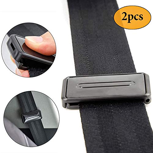 Newseego Ajustador de Cinturón de Seguridad para el Coche, Clips para Cinturón de Seguridad para relajar el Cuello del Hombro, le da una Experiencia Cómoda y Segura, 2 Unidades, Color Negro