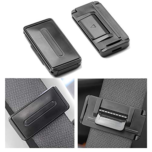 Newseego Ajustador de Cinturón de Seguridad para el Coche, Clips para Cinturón de Seguridad para relajar el Cuello del Hombro, le da una Experiencia Cómoda y Segura, 2 Unidades, Color Negro