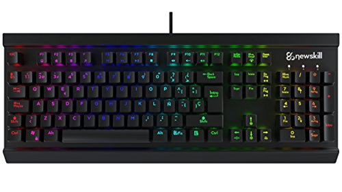 Newskill Thanatos Switch Brown - Teclado mecánico gaming (estructura metálica, efectos RGB), color negro