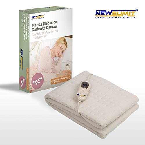 NEWSUMIT- Manta Electrica Calienta Camas - Calentador Mesa De Masajes-80x150cm rec para colchones 90-100x200cm-60W,3 niveles de temp-apagado automático a los 3horas-apagado sobrecalentamiento. NEWSUMIT- Manta Electrica Calienta Camas - Calentador Mesa De Masajes-80x150cm rec para colchones 90-100x200cm-60W,3 niveles de temp-apagado automático a los 3horas-apagado sobrecalentamiento.