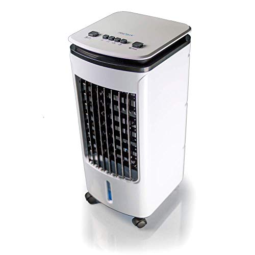 NEWTECK - Climatizador Portátil Frío Fresh Essence, Ventilador de Torre con Aromatización del Aire, 3 Velocidades, Función Frío, Oscilación 120º, Bajo Consumo (80W). Climatizador Evaporativo sin Tubo
