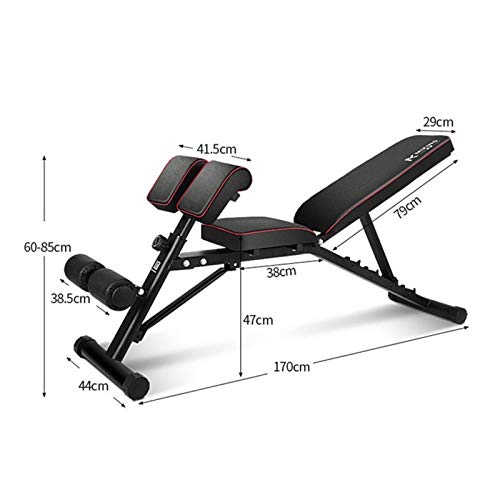 NgMik Press De Banca Bench Press de banca doméstica con Mancuernas Banco de Entrenamiento Cubierta Silla Sit-up Banco Junta Multifuncional Romana Máquina De Musculación (Color : Black, Size : Medium)