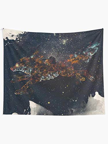 NHSY Tapiz tapiz de lobo bajo la luna de medianoche decoración interior manta de lobo -F_150 x 100 cm NHSY Tapiz tapiz de lobo bajo la luna de medianoche decoración interior manta de lobo -F_150 x 100 cm