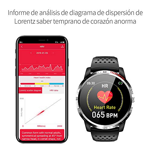 NiceFuse Smart Watch, Reloj Deportivo Resistente Al Agua con Monitor de Frecuencia Cardíaca Monitor de Oxígeno en Sangre, Reloj Inteligente con Monitor de sueño 10 Modos Deportivos