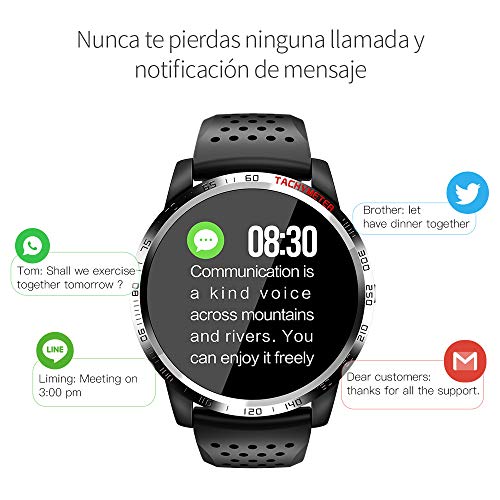 NiceFuse Smart Watch, Reloj Deportivo Resistente Al Agua con Monitor de Frecuencia Cardíaca Monitor de Oxígeno en Sangre, Reloj Inteligente con Monitor de sueño 10 Modos Deportivos