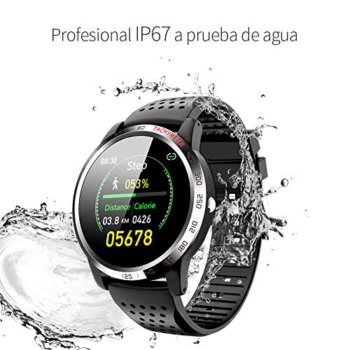 NiceFuse Smart Watch, Reloj Deportivo Resistente Al Agua con Monitor de Frecuencia Cardíaca Monitor de Oxígeno en Sangre, Reloj Inteligente con Monitor de sueño 10 Modos Deportivos