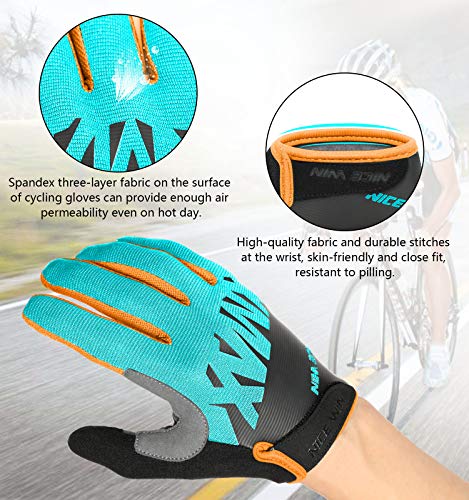 NICEWIN Guantes de Ciclismo con Dedos completos para Hombres, Almohadilla de Gel de Gamuza Transpirable y Resistente al Desgaste para Conducir Motocicletas de Bicicleta de montaña en otoño Invierno