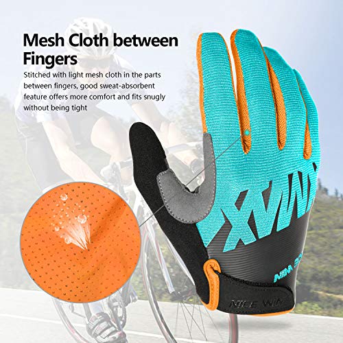 NICEWIN Guantes de Ciclismo con Dedos completos para Hombres, Almohadilla de Gel de Gamuza Transpirable y Resistente al Desgaste para Conducir Motocicletas de Bicicleta de montaña en otoño Invierno