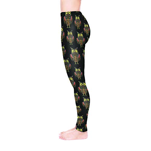 NIEWEI-YI Leggings de yoga para mujer Fitness Running Medias de pilates Gimnasio Pantalones pitillo Elásticos Búho,S