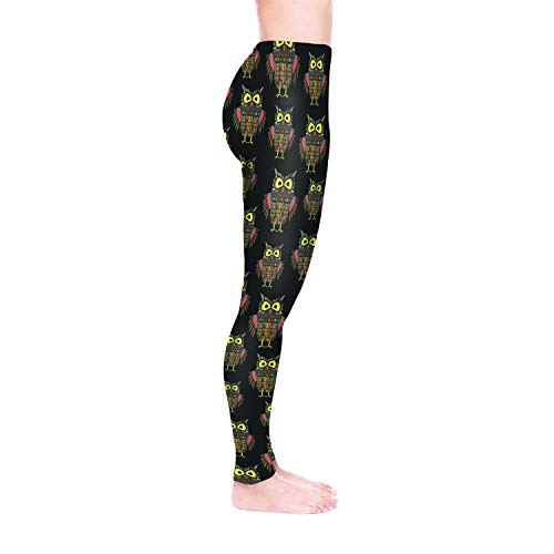 NIEWEI-YI Leggings de yoga para mujer Fitness Running Medias de pilates Gimnasio Pantalones pitillo Elásticos Búho,S