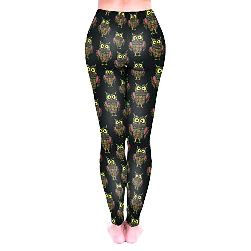 NIEWEI-YI Leggings de yoga para mujer Fitness Running Medias de pilates Gimnasio Pantalones pitillo Elásticos Búho,S