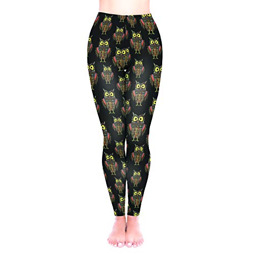 NIEWEI-YI Leggings de yoga para mujer Fitness Running Medias de pilates Gimnasio Pantalones pitillo Elásticos Búho,S