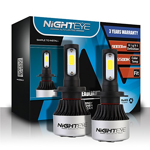 NIGHTEYE 2X H7 72W 9000LM LED Faros Delanteros Bombillas Cohces Lámpara luz 6500K - 3 años de garantía