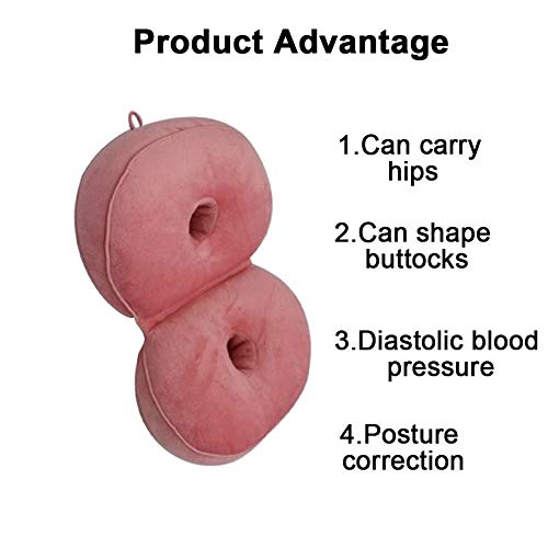 Niikee - Cojín de felpa doble cómodo, plegable, se puede almacenar cojín elevador de caderas multifunción para asiento de coche, hogar, oficina, color negro Niikee - Cojín de felpa doble cómodo, plegable, se puede almacenar cojín elevador de caderas multifunción para asiento de coche, hogar, oficina, color negro