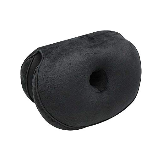 Niikee - Cojín de felpa doble cómodo, plegable, se puede almacenar cojín elevador de caderas multifunción para asiento de coche, hogar, oficina, color negro Niikee - Cojín de felpa doble cómodo, plegable, se puede almacenar cojín elevador de caderas multifunción para asiento de coche, hogar, oficina, color negro
