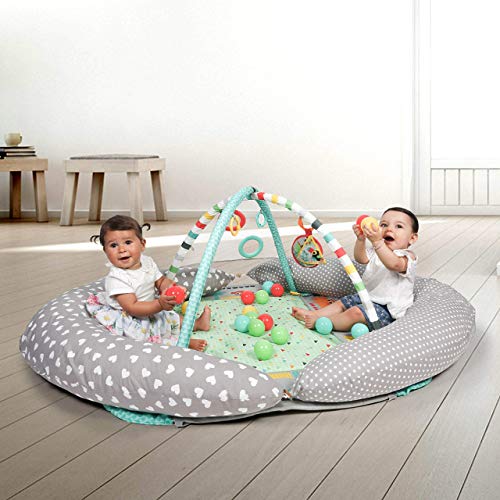 Niimo Cojin Lactancia Bebe y Almohada Embarazada Dormir XXL Multifuncion Funda Cojin 100% Algodon Desenfundable y Lavable Relleno de Poliester Multiusos Maternidad (Gris-Estrella Blanca)