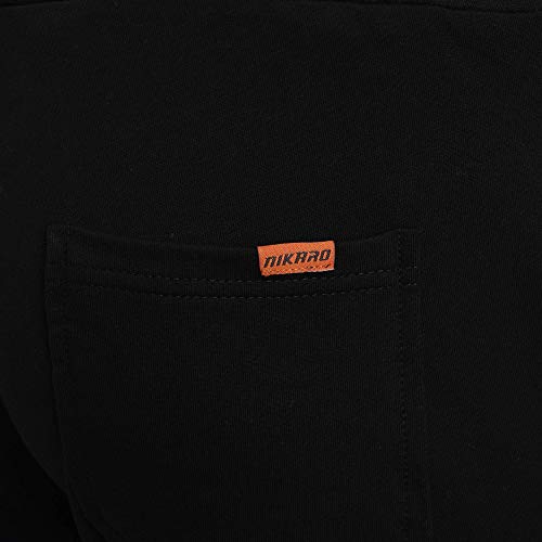 Nikaro Pantalones deportivos para hombre con doble bolsillo y cremalleras en el tobillo, color negro