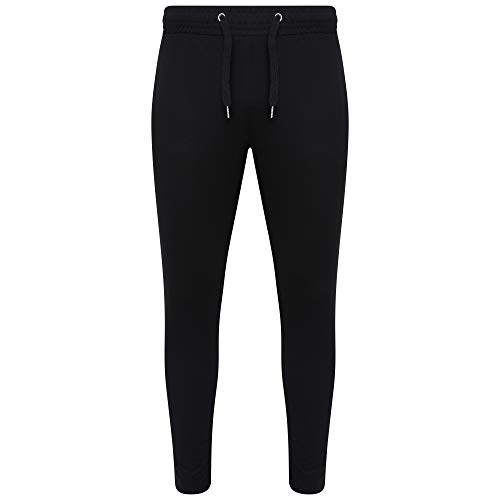 Nikaro Pantalones deportivos para hombre con doble bolsillo y cremalleras en el tobillo, color negro