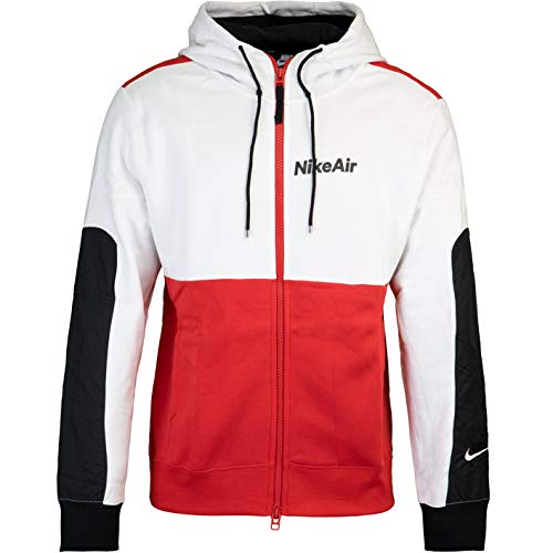 Nike Air Full Zip Fleece Hoody Blanco, rojo XXL