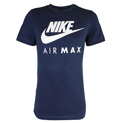 Nike Air Max - Camiseta de manga corta y cuello redondo, para hombre S-2 X L azul azul marino Medium