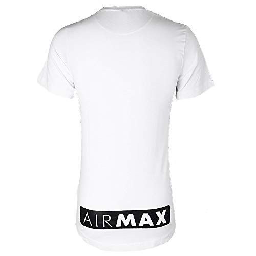 Nike Air Max - Camiseta de manga corta y cuello redondo, para hombre S-2 X L blanco blanco Large