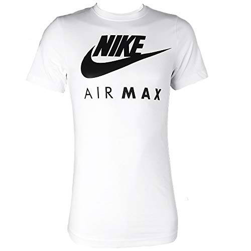 Nike Air Max - Camiseta de manga corta y cuello redondo, para hombre S-2 X L blanco blanco Medium