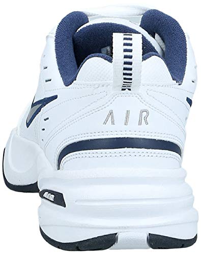 Nike Air Monarch IV, Zapatillas de Gimnasia Hombre, Blanco (White/Metallic Silver/Midnight Navy 102), 43 EU Nike Air Monarch IV, Zapatillas de Gimnasia Hombre, Blanco (White/Metallic Silver/Midnight Navy 102), 43 EU