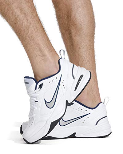 Nike Air Monarch IV, Zapatillas de Gimnasia Hombre, Blanco (White/Metallic Silver/Midnight Navy 102), 43 EU Nike Air Monarch IV, Zapatillas de Gimnasia Hombre, Blanco (White/Metallic Silver/Midnight Navy 102), 43 EU