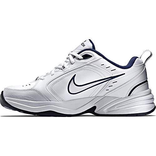 Nike Air Monarch IV, Zapatillas de Gimnasia Hombre, Blanco (White/Metallic Silver/Midnight Navy 102), 43 EU