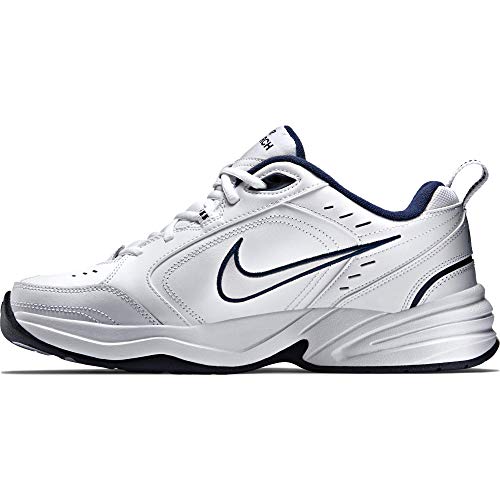 Nike Air Monarch IV, Zapatillas de Gimnasia para Hombre, Blanco (White/Metallic Silver/Midnight Navy 102), 42 EU Nike Air Monarch IV, Zapatillas de Gimnasia para Hombre, Blanco (White/Metallic Silver/Midnight Navy 102), 42 EU