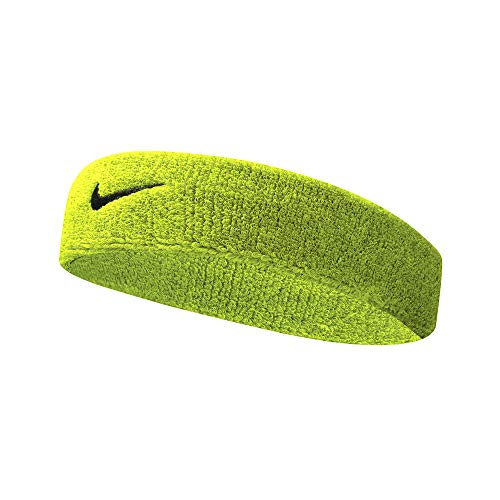 Nike - Cinta para la cabeza unisex con logotipo para adultos, Todo el año, Mujer, color verde neón, tamaño talla única