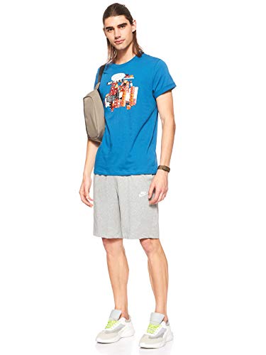 NIKE Club Short JSY Pantalones Cortos, Hombre, Gris (Dk Grey Heather/White), M NIKE Club Short JSY Pantalones Cortos, Hombre, Gris (Dk Grey Heather/White), M