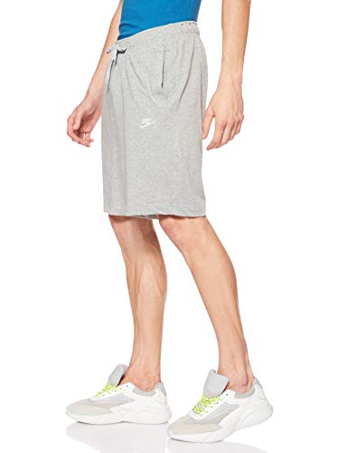 NIKE Club Short JSY Pantalones Cortos, Hombre, Gris (Dk Grey Heather/White), M NIKE Club Short JSY Pantalones Cortos, Hombre, Gris (Dk Grey Heather/White), M