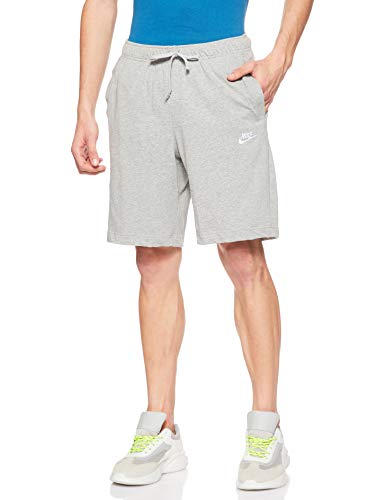 NIKE Club Short JSY Pantalones Cortos, Hombre, Gris (Dk Grey Heather/White), M NIKE Club Short JSY Pantalones Cortos, Hombre, Gris (Dk Grey Heather/White), M