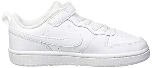 NIKE Court Borough Low 2, Sneaker Boys, White White White, 34 EU